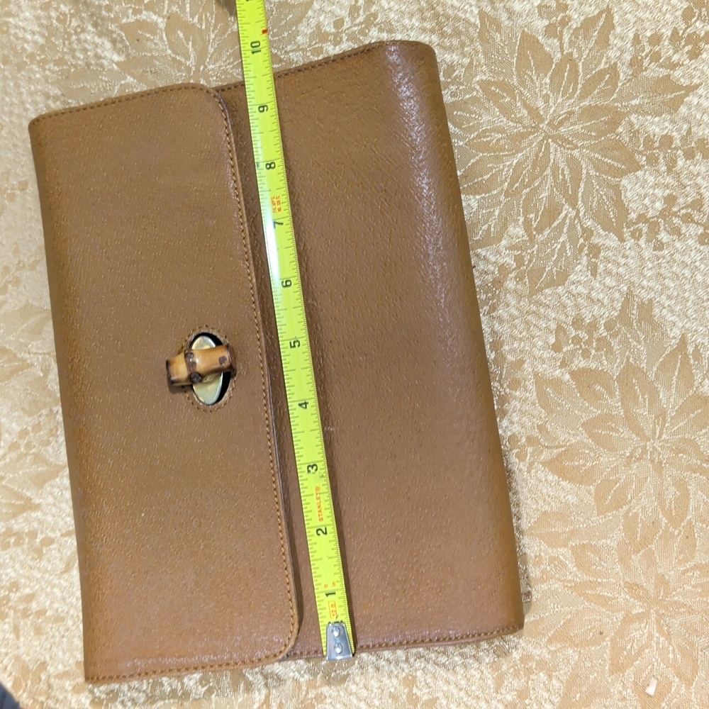 Chic Brown Leather Clutch - Picture 11 of 11
